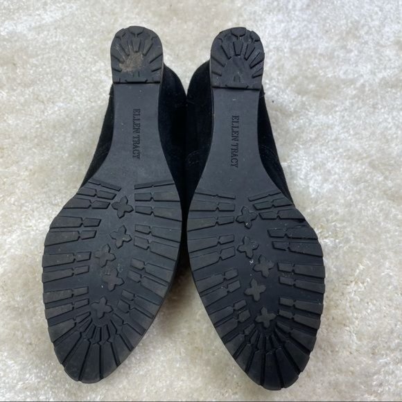 Ellen Tracy Black Tobin Oxford Suede Wedges Size 6 - Picture 8 of 11